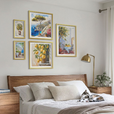 Paveikslų rinkinys miegamajam Citrusinių vaisių įkvėpimo saulė