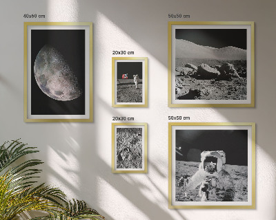 Paveikslų rinkinys miegamajam Astronautų mėnulio peizažai