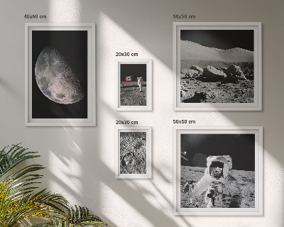 Paveikslų rinkinys miegamajam Astronautų mėnulio peizažai