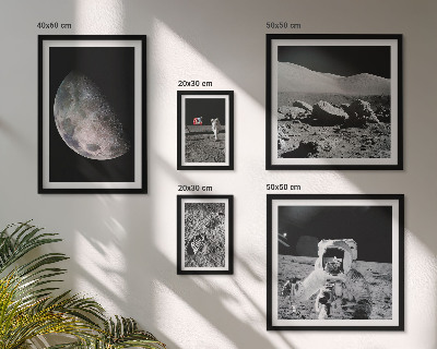 Paveikslų rinkinys miegamajam Astronautų mėnulio peizažai