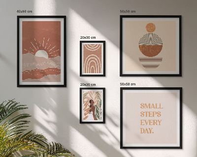 5 paveikslų rinkinys su rėmais Boho stiliaus gamtos teigiami šūkiai