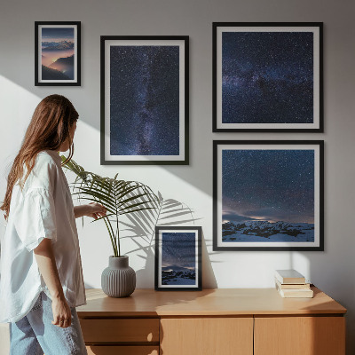 5 paveikslų rinkinys su rėmais Kosminiai dangaus peizažai