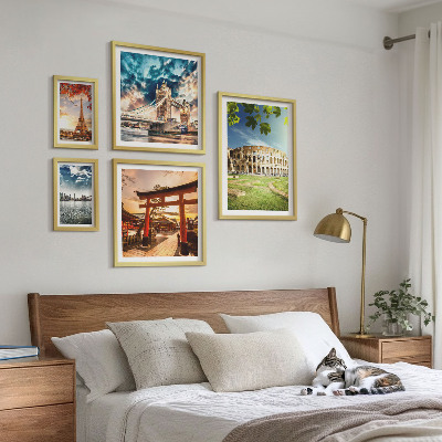 5 paveikslų rinkinys su rėmais Pasaulio architektūros ikonos