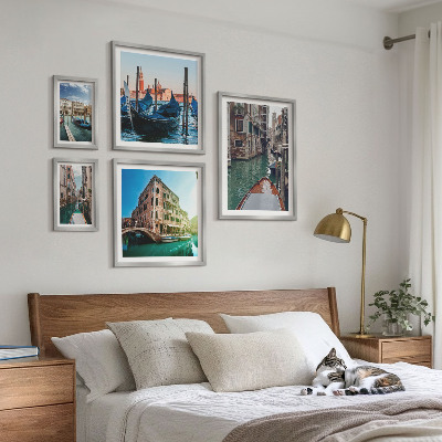 Paveikslų rinkinys miegamajam Venecijos kanalų gondolų žavesys
