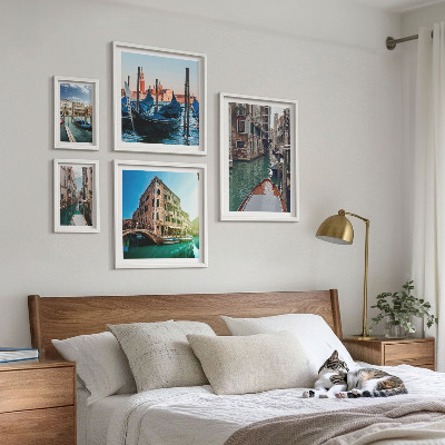 Paveikslų rinkinys miegamajam Venecijos kanalų gondolų žavesys