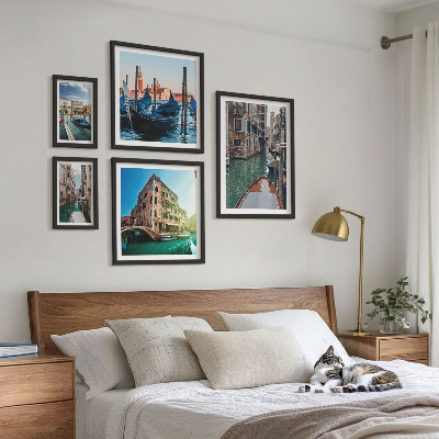 Paveikslų rinkinys miegamajam Venecijos kanalų gondolų žavesys