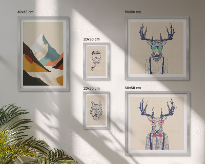 Sieninė paveikslų galerija Stilingi gyvūnų portretai