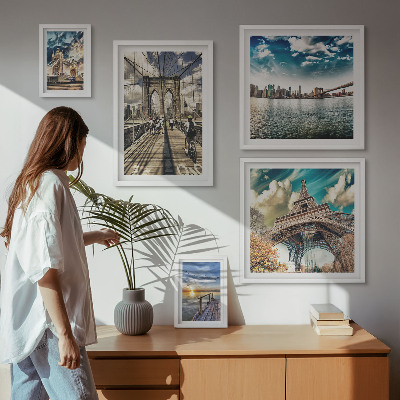 Paveikslų rinkinys miegamajam Miesto tiltai ir statiniai