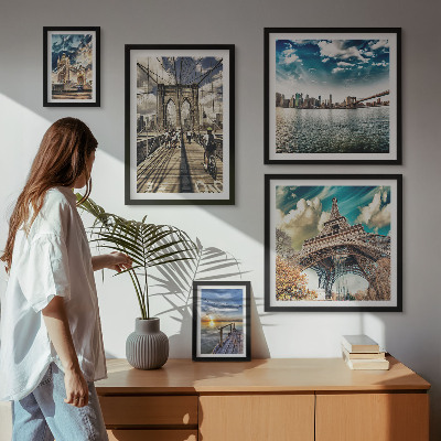 Paveikslų rinkinys miegamajam Miesto tiltai ir statiniai
