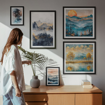 Sieninė paveikslų galerija Kalnų peizažai ir portretai