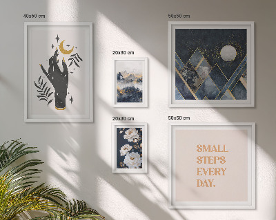 5 paveikslų rinkinys su rėmais Boho stilius su gamta ir žinutėmis