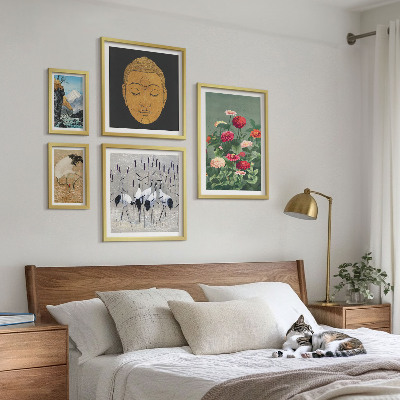 Sieninė paveikslų galerija Azijos peizažų gėlės
