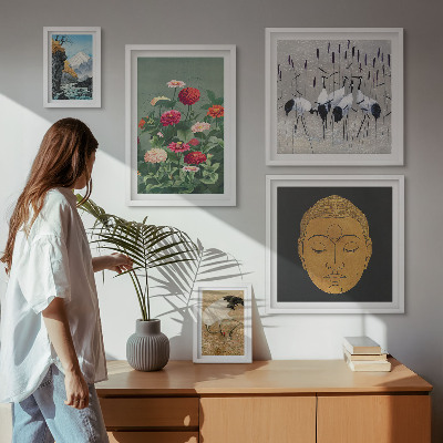 Sieninė paveikslų galerija Azijos peizažų gėlės