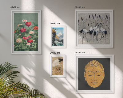 Sieninė paveikslų galerija Azijos peizažų gėlės