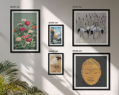 Sieninė paveikslų galerija Azijos peizažų gėlės