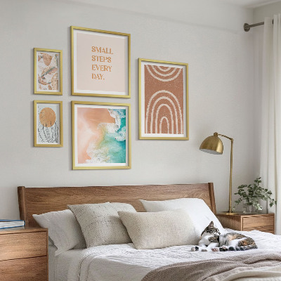 5 paveikslų rinkinys su rėmais Stilingos augalų dekoracijos