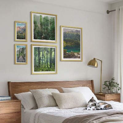 Paveikslų rinkinys miegamajam Kalnų peizažai ir miškai