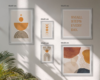 Paveikslų rinkinys miegamajam Stilinga grafika žemiškais tonais