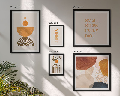 Paveikslų rinkinys miegamajam Stilinga grafika žemiškais tonais