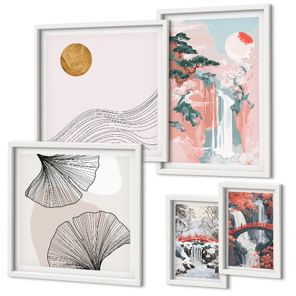 Sieninė paveikslų galerija Krioklių peizažai Japonijoje