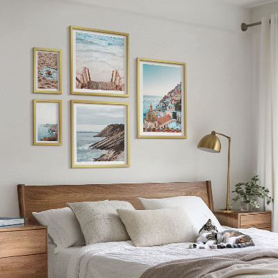 5 paveikslų rinkinys su rėmais Italijos miesteliai, paplūdimiai, poilsis