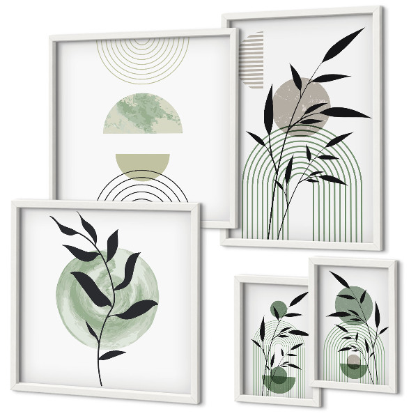 Sieninė paveikslų galerija Stilinga augalų grafika