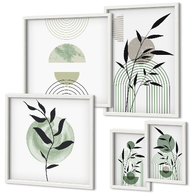 Sieninė paveikslų galerija Stilinga augalų grafika