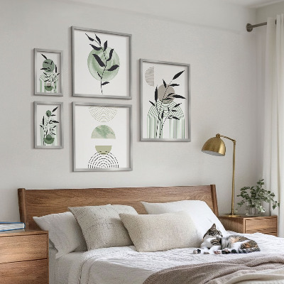 Sieninė paveikslų galerija Stilinga augalų grafika