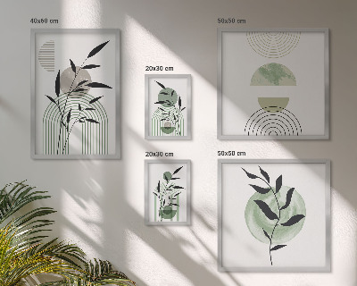Sieninė paveikslų galerija Stilinga augalų grafika