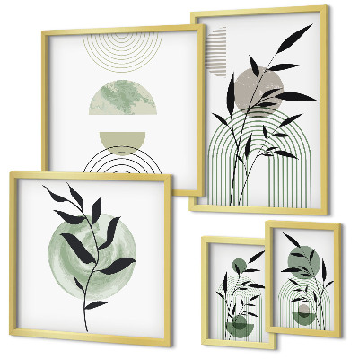 Sieninė paveikslų galerija Stilinga augalų grafika