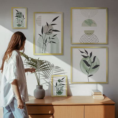 Sieninė paveikslų galerija Stilinga augalų grafika