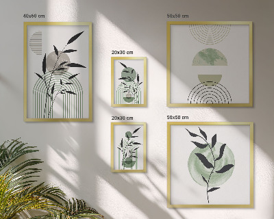 Sieninė paveikslų galerija Stilinga augalų grafika