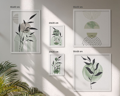 Sieninė paveikslų galerija Stilinga augalų grafika