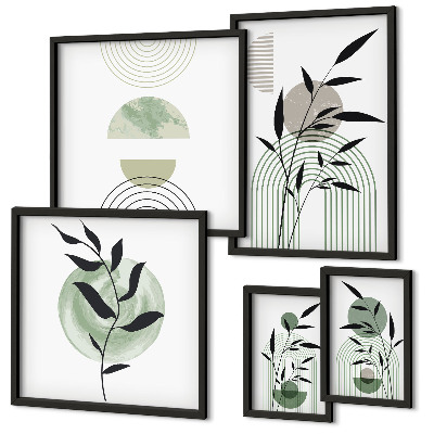Sieninė paveikslų galerija Stilinga augalų grafika