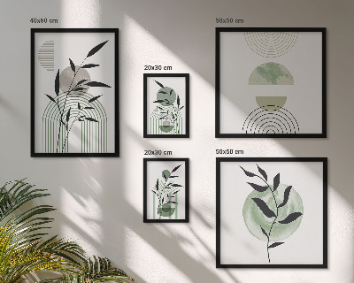 Sieninė paveikslų galerija Stilinga augalų grafika