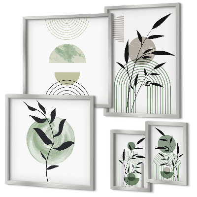 Sieninė paveikslų galerija Stilinga augalų grafika