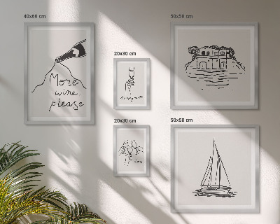 5 paveikslų rinkinys su rėmais Stilingas vyno grafikos atsipalaidavimas