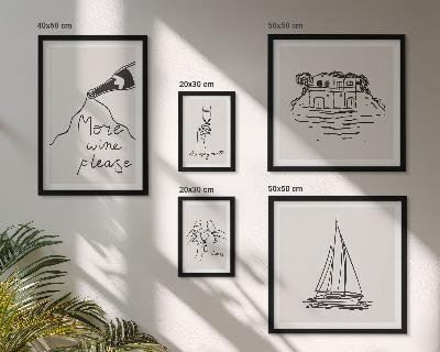 5 paveikslų rinkinys su rėmais Stilingas vyno grafikos atsipalaidavimas