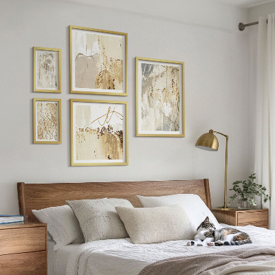 Paveikslų rinkinys miegamajam Abstrakčios minimalistinės kompozicijos