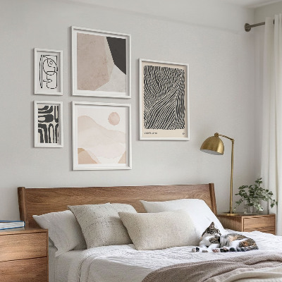 Sieninė paveikslų galerija Minimalistiniai žemės raštai abstraktūs