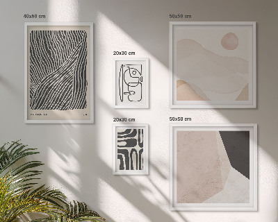 Sieninė paveikslų galerija Minimalistiniai žemės raštai abstraktūs