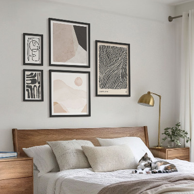 Sieninė paveikslų galerija Minimalistiniai žemės raštai abstraktūs