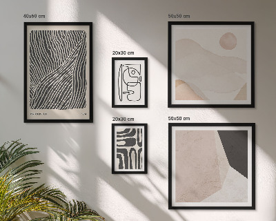 Sieninė paveikslų galerija Minimalistiniai žemės raštai abstraktūs