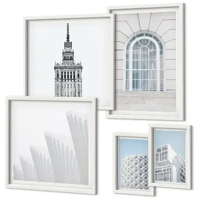 Paveikslų rinkinys miegamajam modernus architektūrinis minimalizmas