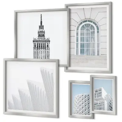 Paveikslų rinkinys miegamajam modernus architektūrinis minimalizmas