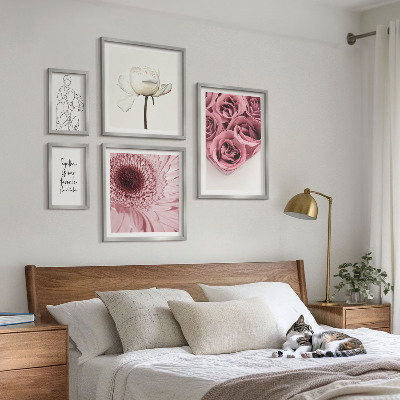 Sieninė paveikslų galerija Gėlių boho įkvėpimo idėjos