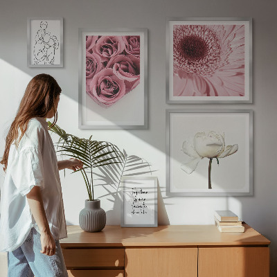 Sieninė paveikslų galerija Gėlių boho įkvėpimo idėjos