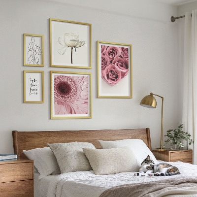 Sieninė paveikslų galerija Gėlių boho įkvėpimo idėjos