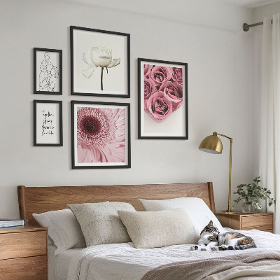 Sieninė paveikslų galerija Gėlių boho įkvėpimo idėjos