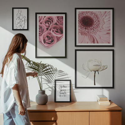 Sieninė paveikslų galerija Gėlių boho įkvėpimo idėjos